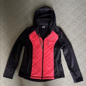 Fila Women's Black and Red Quilted Jacket